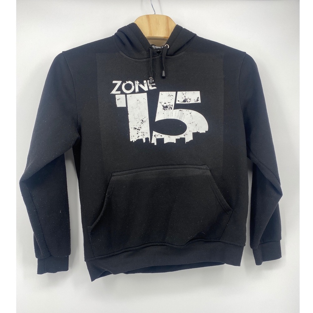 Reset Hoodie Large Black Zone 15 Graphic Pullover Sweatshirt Good